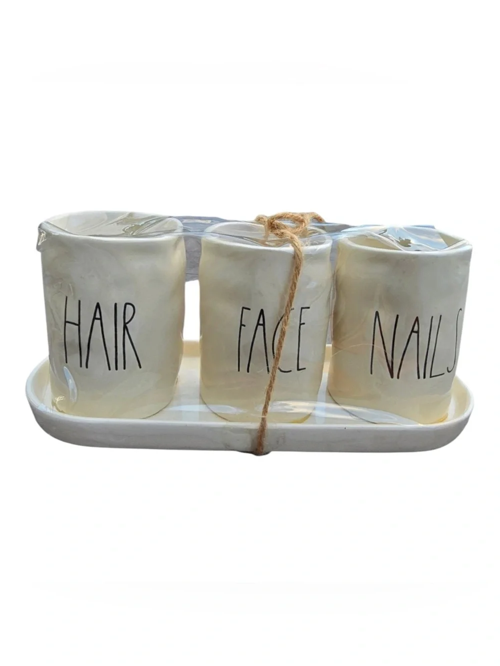Rae Dunn Organizer Set - Cream Face, Hair, Nails Holders